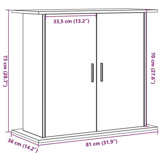 Meuble Aquarium Bois avec Rangement 3 Étagères 81x36x73 cm Style Vieux Bois - ComfortXL Outdoor Living - Image 10