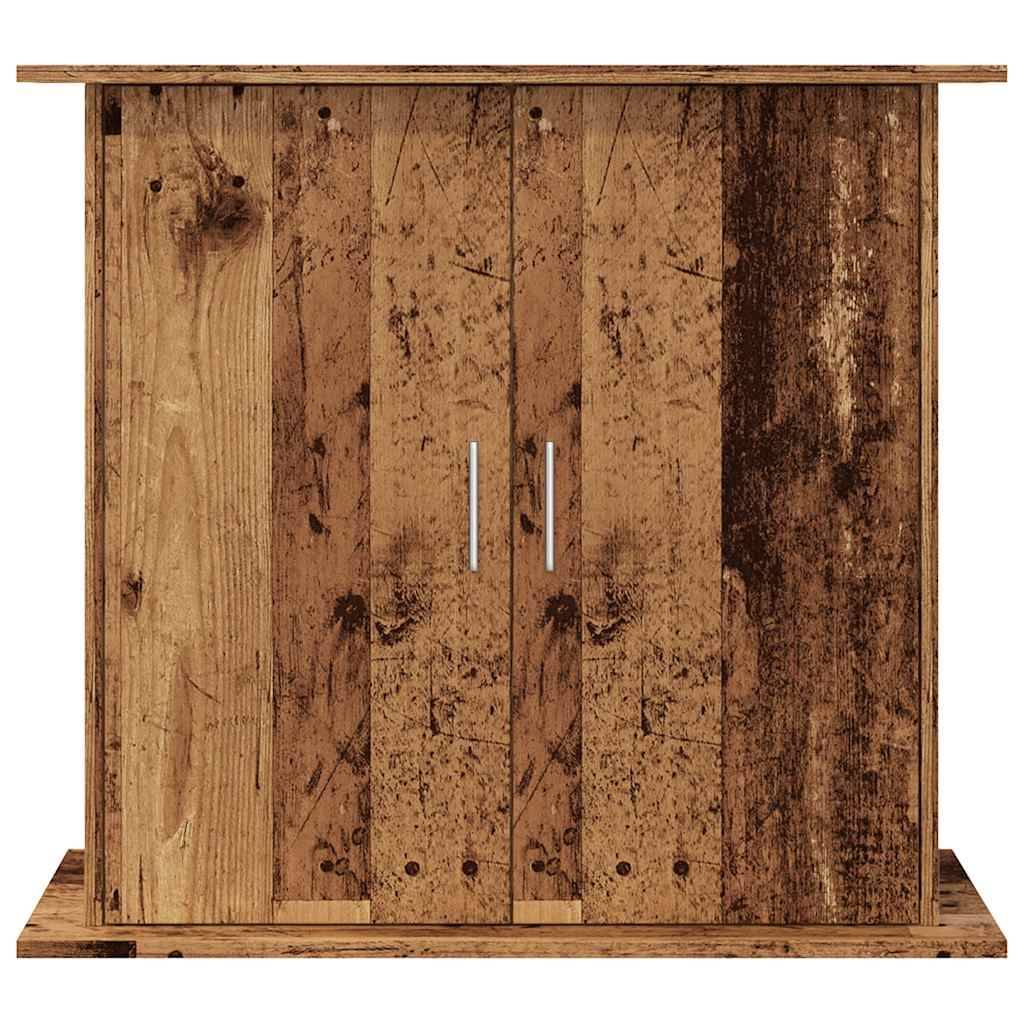 Meuble Aquarium Bois avec Rangement 3 Étagères 81x36x73 cm Style Vieux Bois - ComfortXL Outdoor Living - Image 4