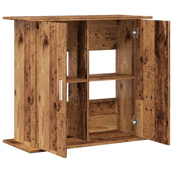 Meuble Aquarium Bois avec Rangement 3 Étagères 81x36x73 cm Style Vieux Bois - ComfortXL Outdoor Living - Image 7