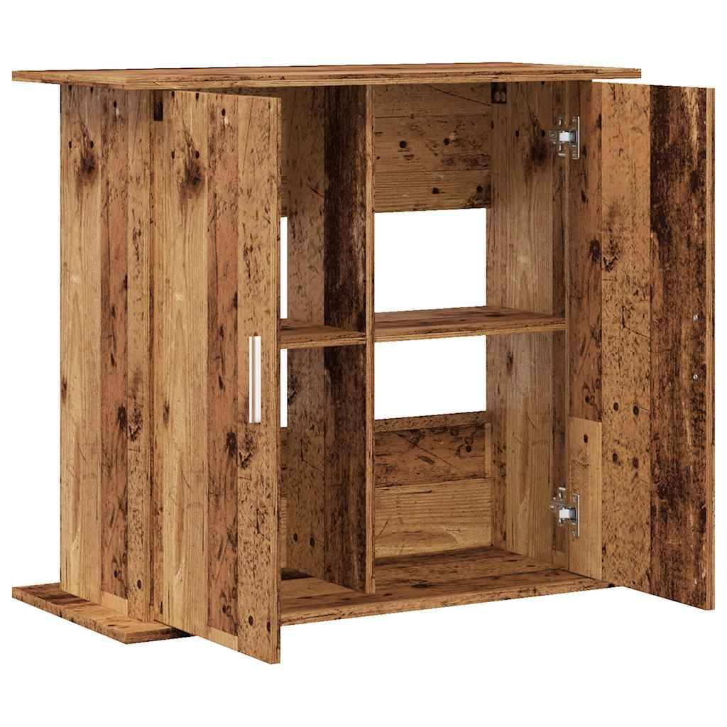 Meuble Aquarium Bois avec Rangement 3 Étagères 81x36x73 cm Style Vieux Bois - ComfortXL Outdoor Living - Image 7