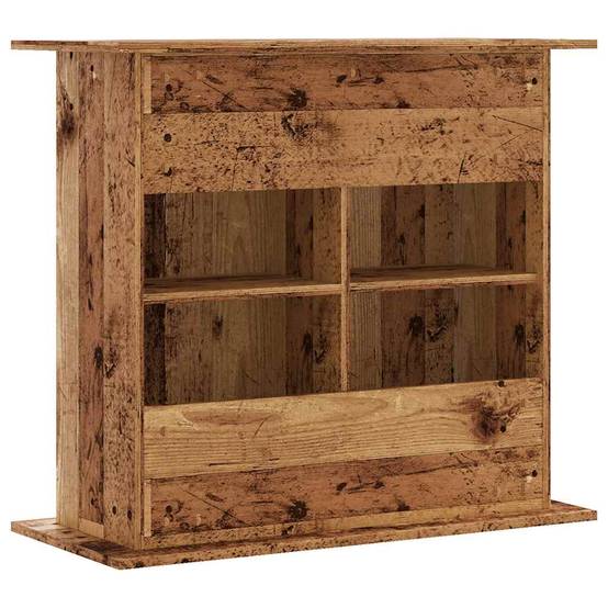 Meuble Aquarium Bois avec Rangement 3 Étagères 81x36x73 cm Style Vieux Bois - ComfortXL Outdoor Living - Image 6