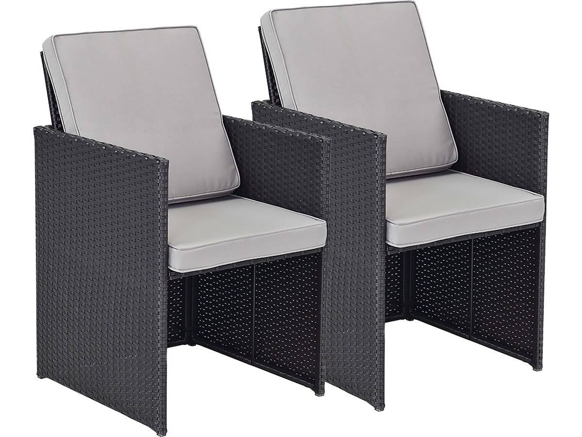Habitat Et Jardin - Lot De 2 Fauteuils Chicago - "atlanta" - Noir -habitat Et Jardin - Imagen 1