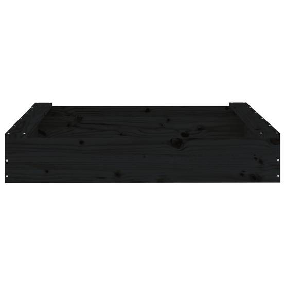 Bac à sable - Maison de jeu pour enfants avec sièges noir carré bois de pin massif-JU12094 - Image 4
