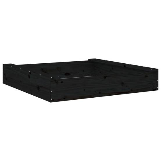 Bac à sable - Maison de jeu pour enfants avec sièges noir carré bois de pin massif-JU12094 - Image 6