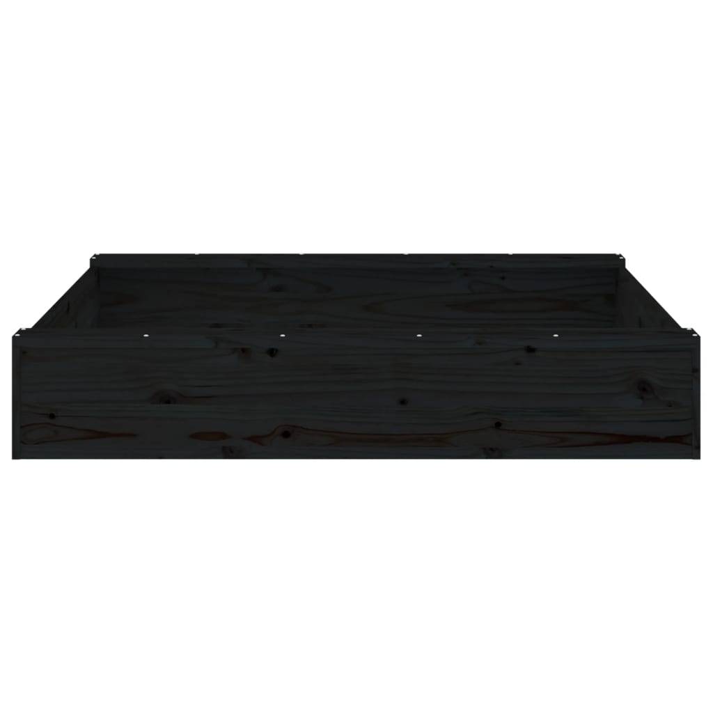 Bac à sable - Maison de jeu pour enfants avec sièges noir carré bois de pin massif-JU12094 - Image 5