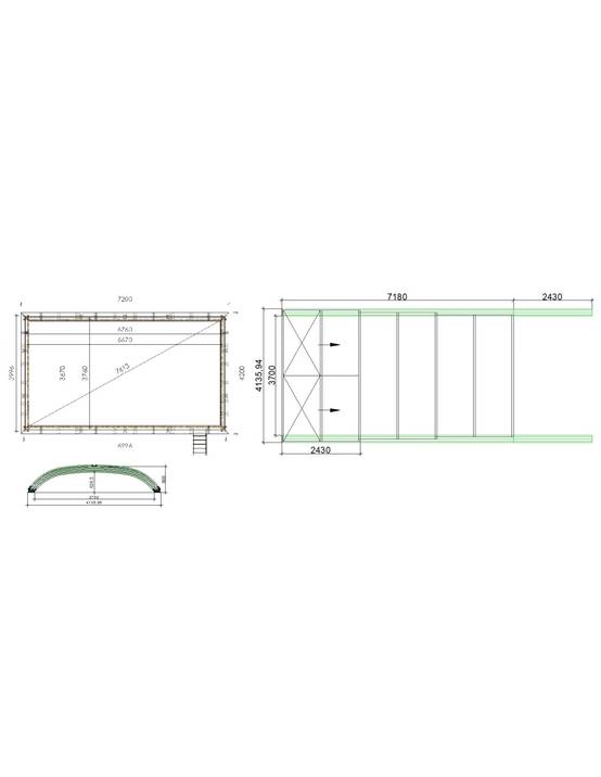 Altanka - Abri de piscine Horizon pour les modèles 7,20x4,20 m - BAS58, BAS758 - polycarbonate alvéolaire 8 mm - Couleur Ral7016 Graphite - ECO221 - Imagen 2