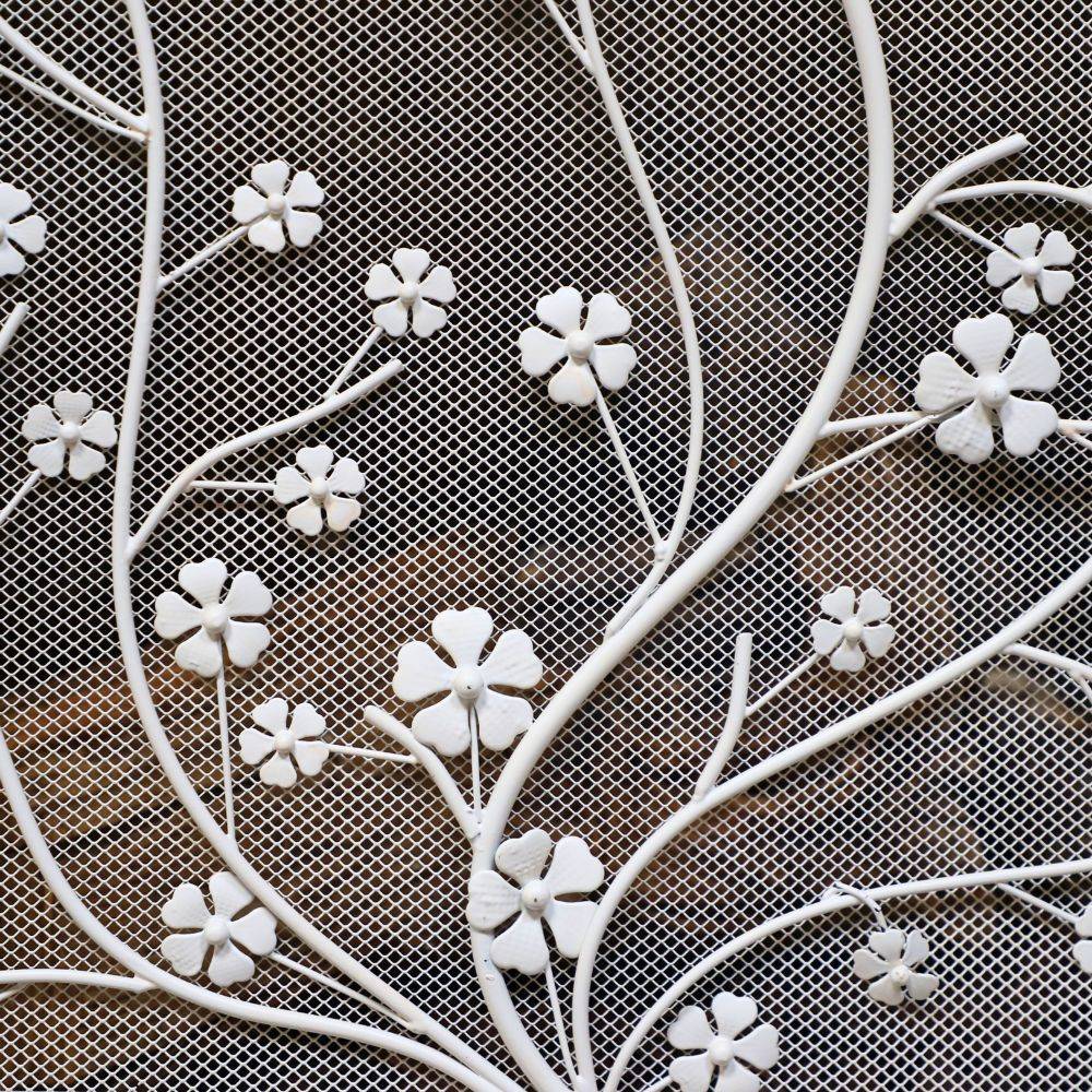 Chemin De Campagne - Pare-feu de cheminée en métal blanc 108.5 x 1.5 x 75.5 cm Chemin de campagne - Imagen 6