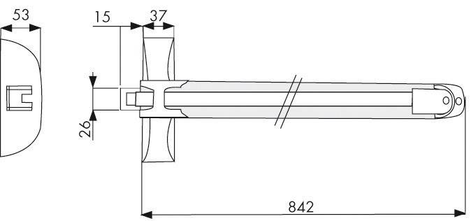 Iseo - Serrure anti panique Push barre IDEA 1 point pêne latéral argent - ISEO - 942108477TA - Imagen 2