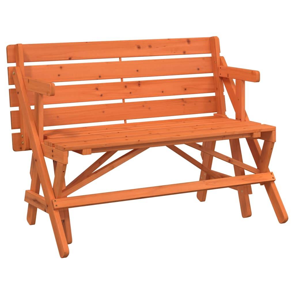 Maison Chic - Table de jardin | Table de pique-nique avec bancs sapin massif 2 en 1 convertible - Image 8