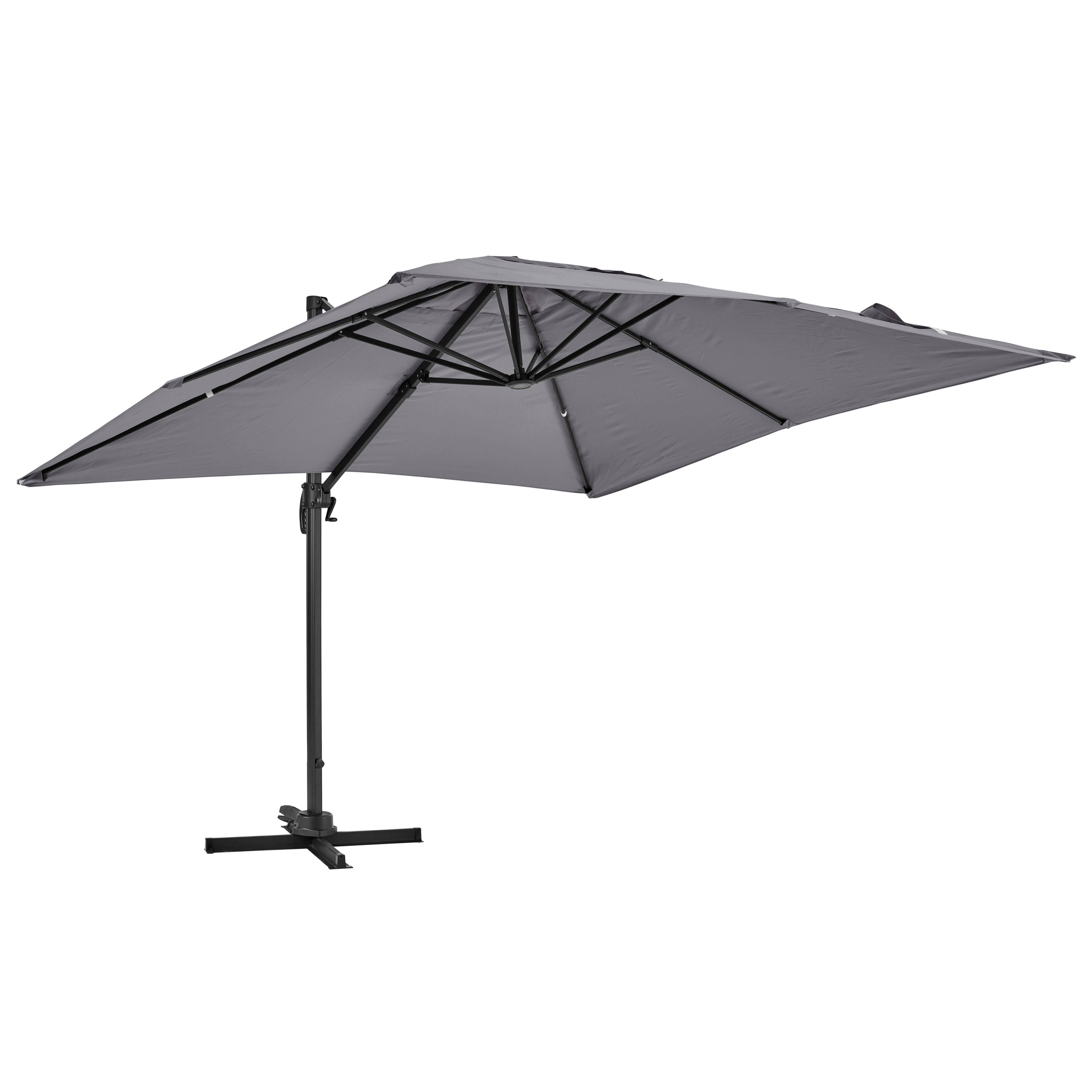Oviala - Parasol déporté inclinable et rotatif 3 x 3m en aluminium gris Malaga - Oviala - Imagen 1