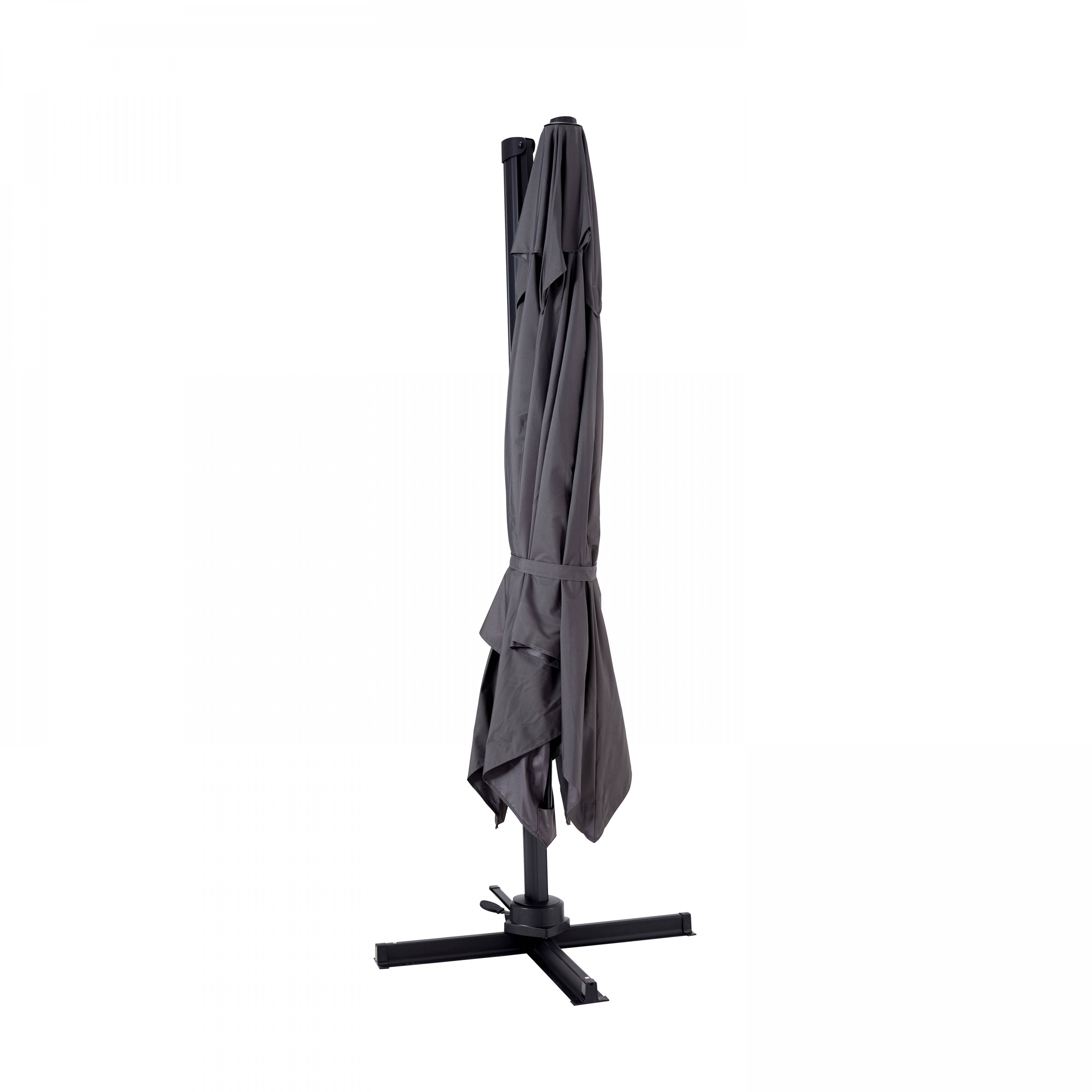 Oviala - Parasol déporté inclinable et rotatif 3 x 3m en aluminium gris Malaga - Oviala - Imagen 3