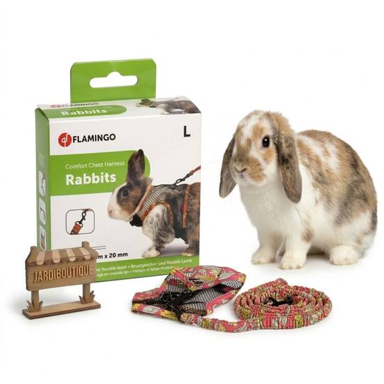 Harnais avec laisse Art Joy Mélange Flamingo - Lapin - Image 1