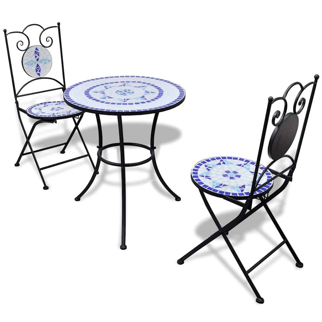 Vidaxl - Ensemble de bistro 3 pcs Carreaux céramiques Bleu et blanc vidaXL 271771 - Imagen 1