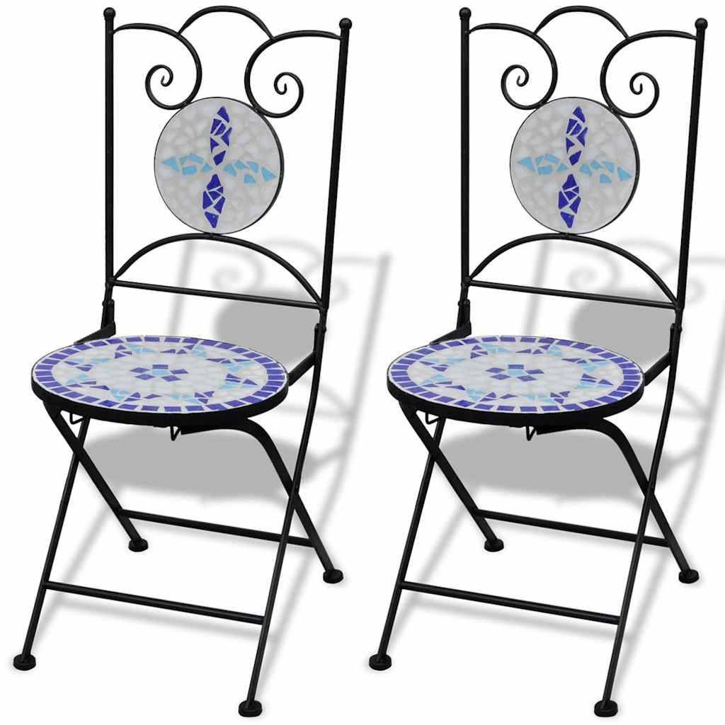 Vidaxl - Ensemble de bistro 3 pcs Carreaux céramiques Bleu et blanc vidaXL 271771 - Imagen 7