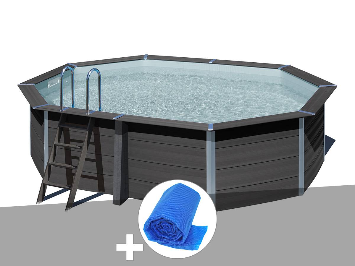Gré - Kit piscine composite Gré Avant-Garde ovale 5,24 x 3,86 x 1,24 m + Bâche à bulles