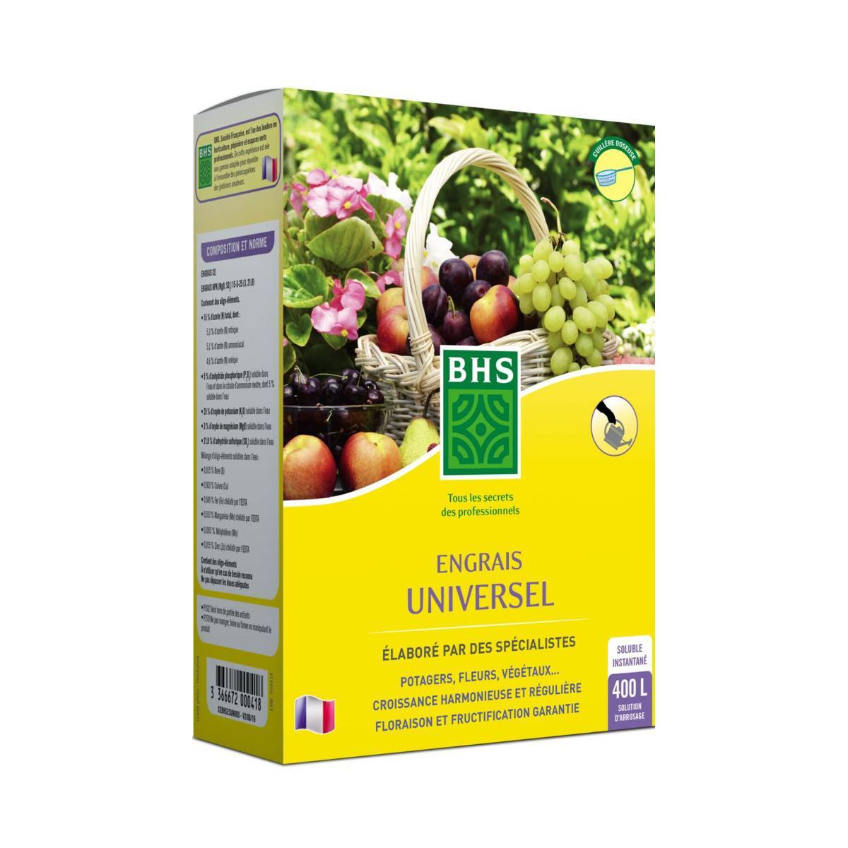 BHS - Engrais soluble universel , boite de 800grs soit 400L