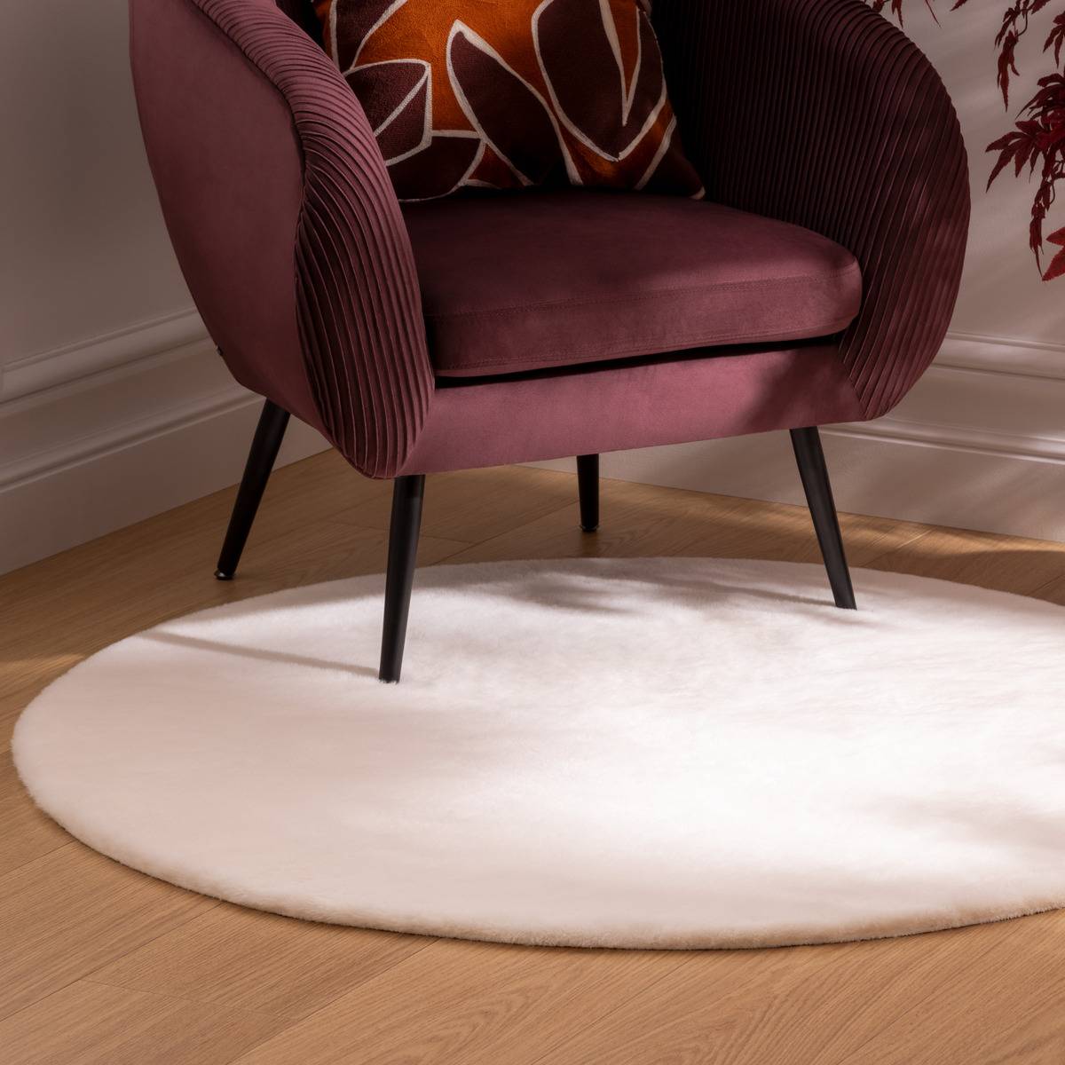 Atmosphera - Tapis fourrure Couka blanc D118cm - Atmosphera Créateur d'intérieur - Imagen 1