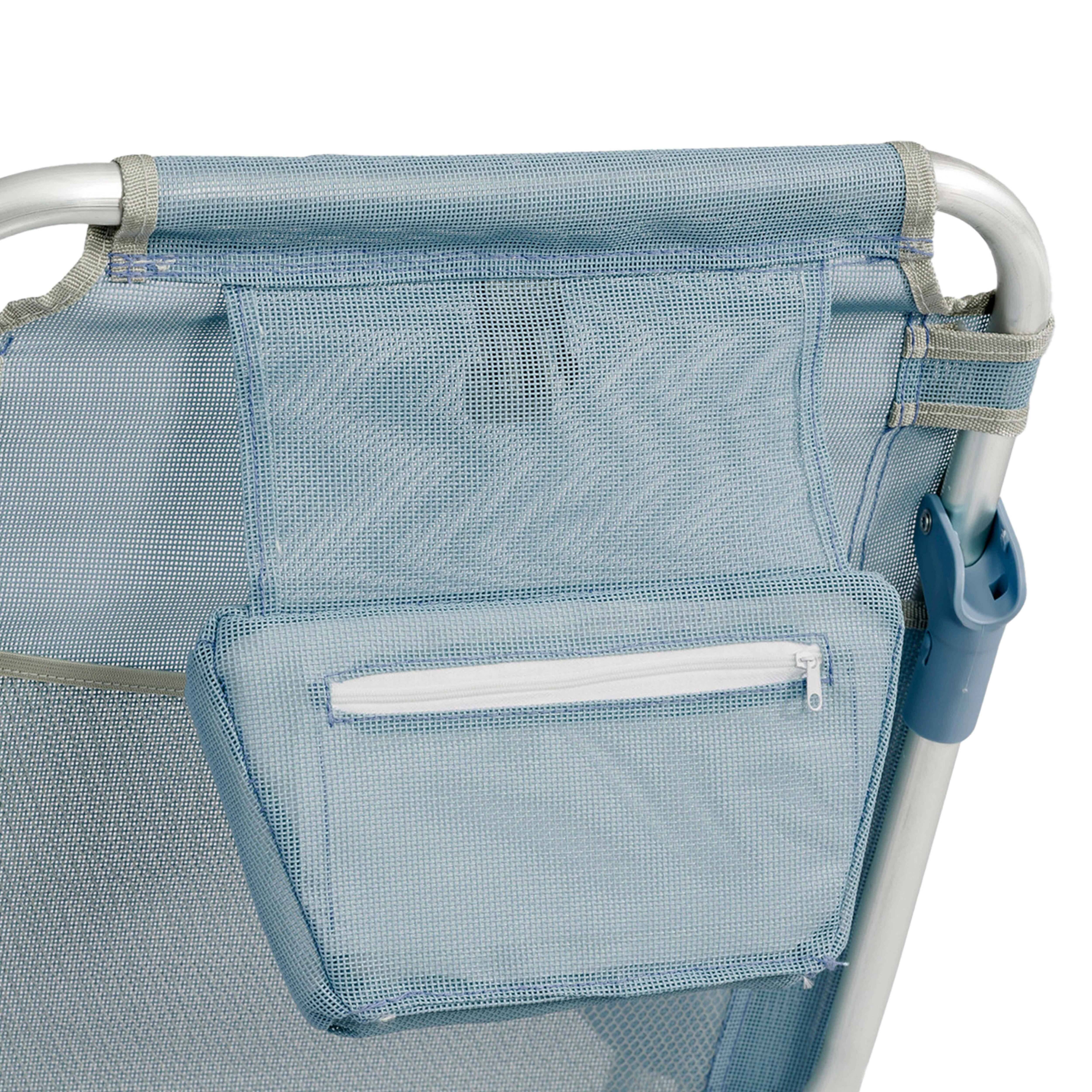 Oviala - Lot de 2 fauteuils clic clac des plages en polyester bleu ciel Clic Clac des plages - Oviala - Imagen 5