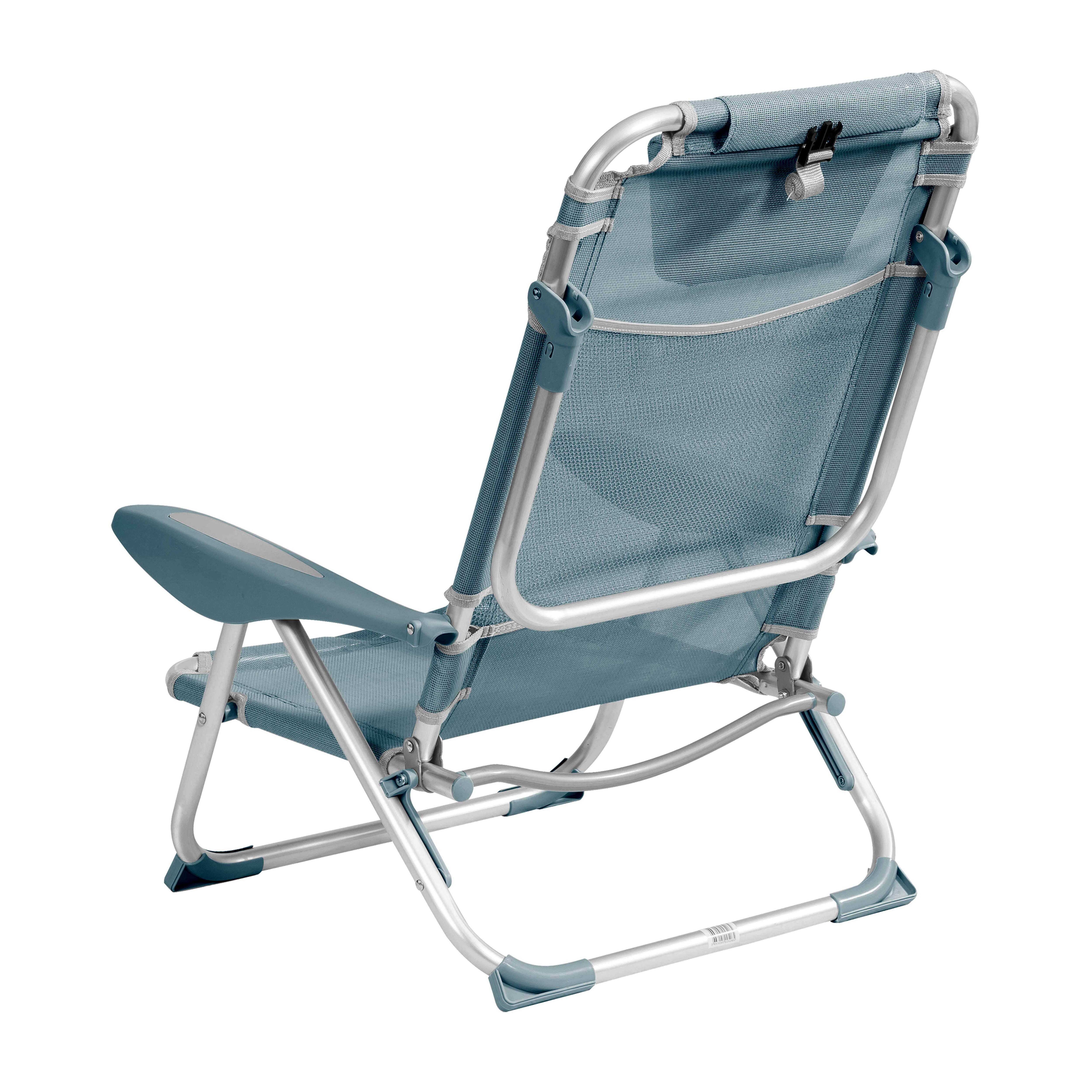 Oviala - Lot de 2 fauteuils clic clac des plages en polyester bleu ciel Clic Clac des plages - Oviala - Imagen 4