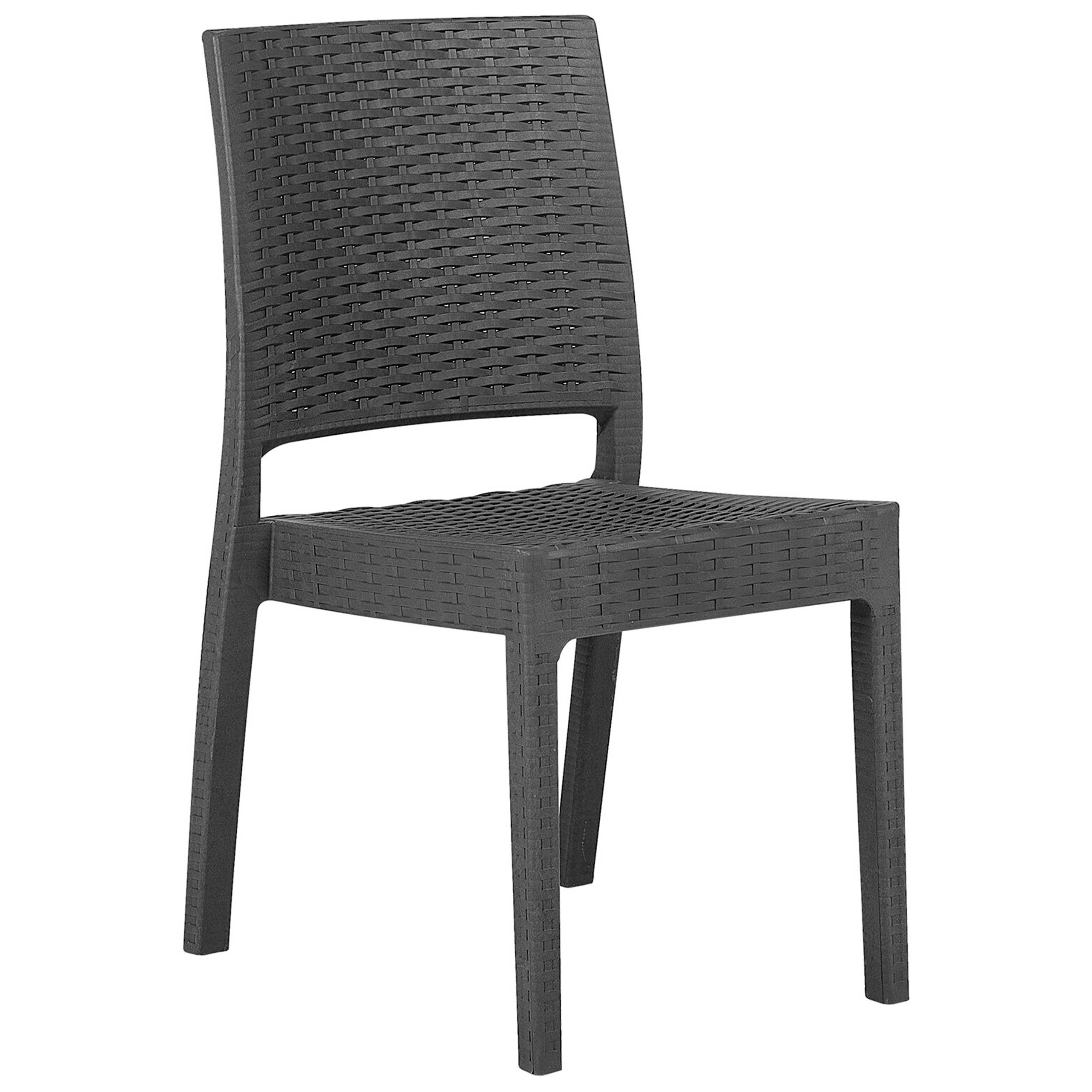 Beliani - Chaise de jardin Matière synthétique Gris graphite FOSSANO - Beliani - Imagen 4