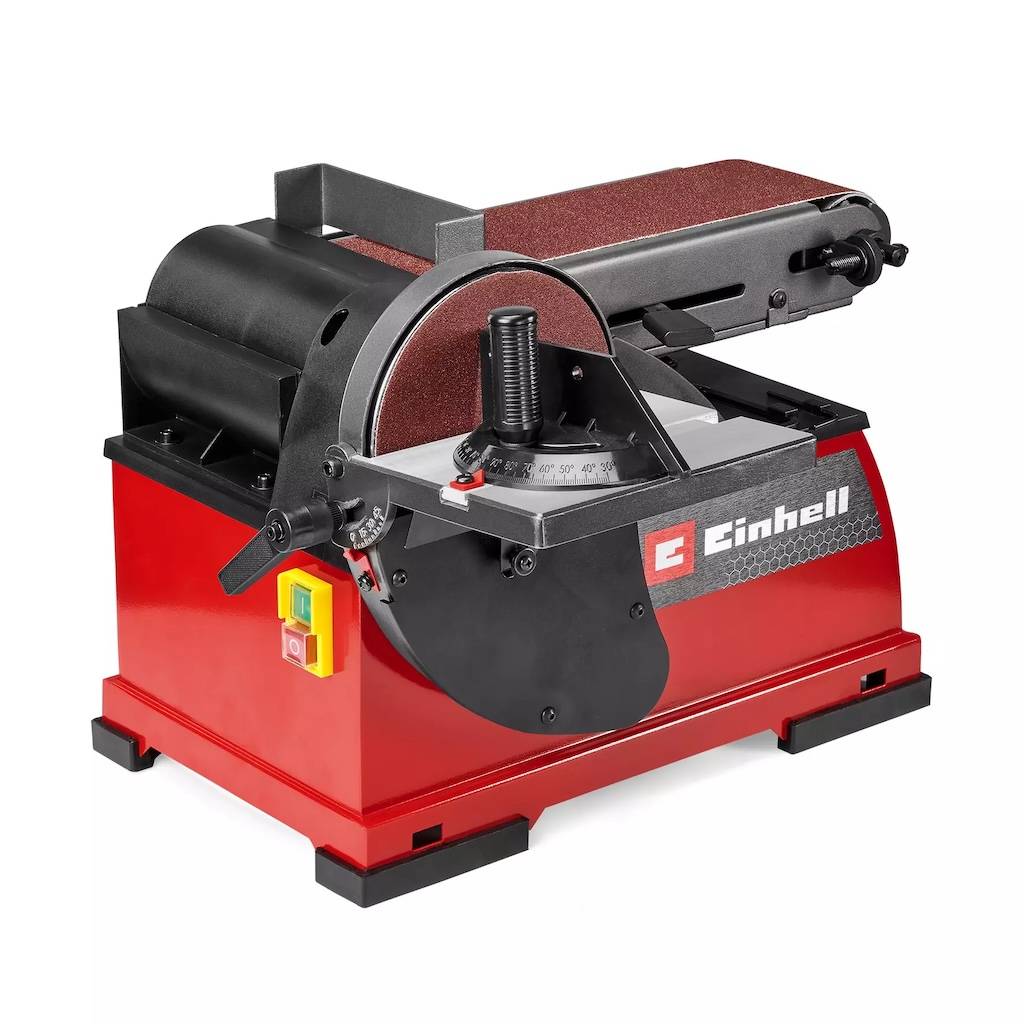 Einhell - Ponceuse stationnaire à bande et à disque - TE-US 400 - 400 W - Bande orientable - Plateau Ø 150 mm