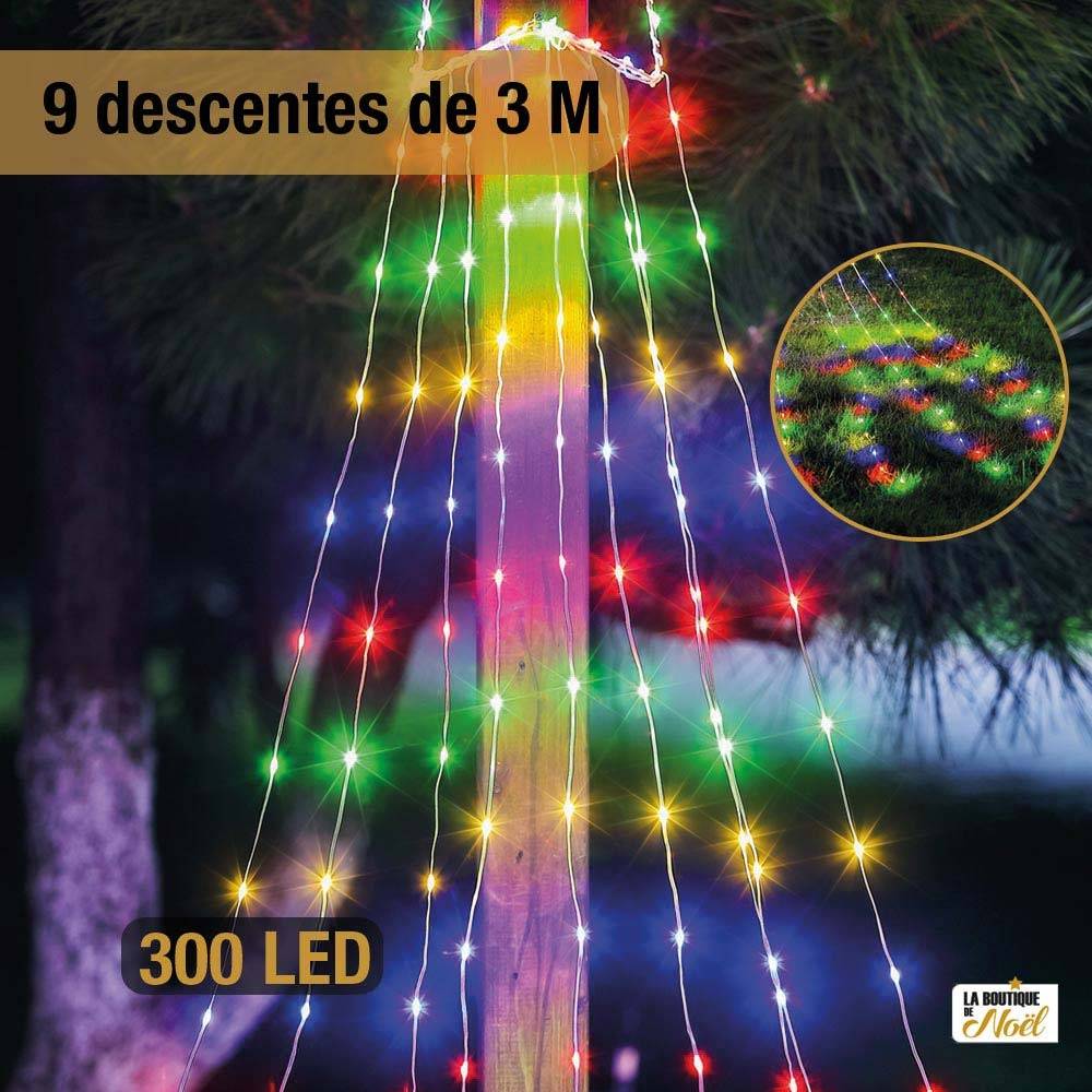 Étoile filante électrique cascade 3 m - multicolore - IP44 3 m