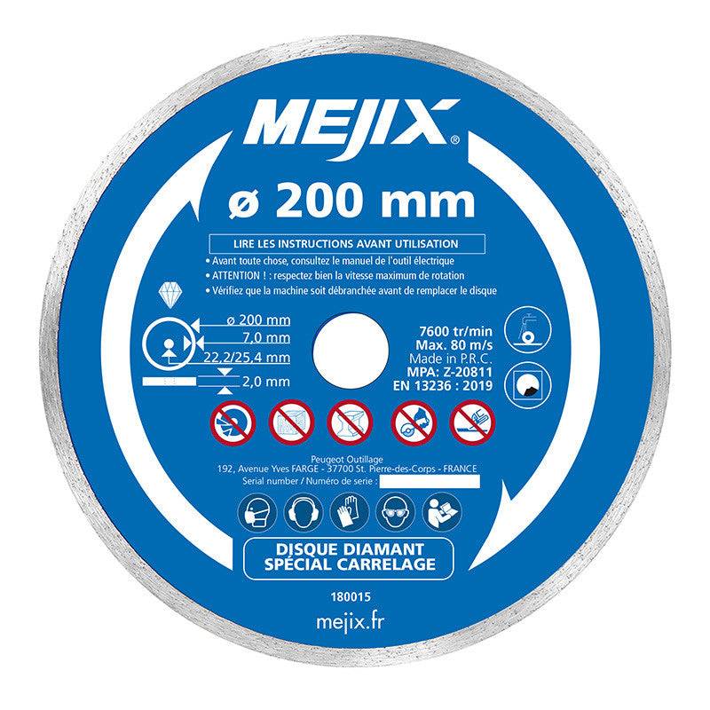 Disque diamant - MEJIX - 180015 - 200 mm BR 25.4/22.2 mm Mejix - Image 1