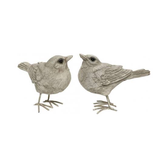 ~ Oiseau en résine blanc 10 x 8 cm Chemin de campagne - Imagen 1