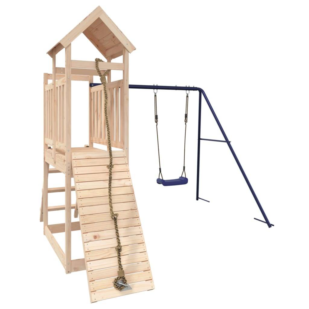 Helloshop26 - Aire de jeux d'extérieur balançoires toboggan portiques robuste jeux jardin 242 x 248 x 214 cm bois de pin massif - Imagen 2