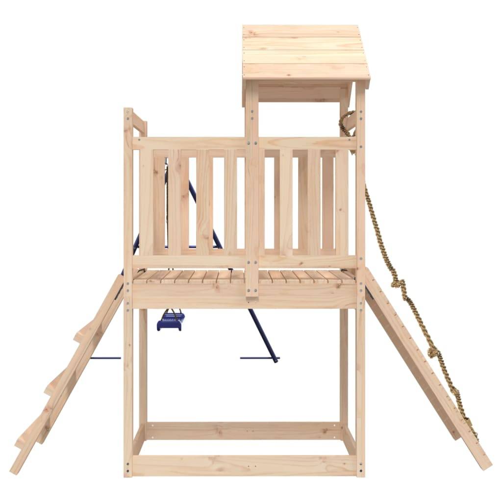 Helloshop26 - Aire de jeux d'extérieur balançoires toboggan portiques robuste jeux jardin 242 x 248 x 214 cm bois de pin massif - Imagen 4