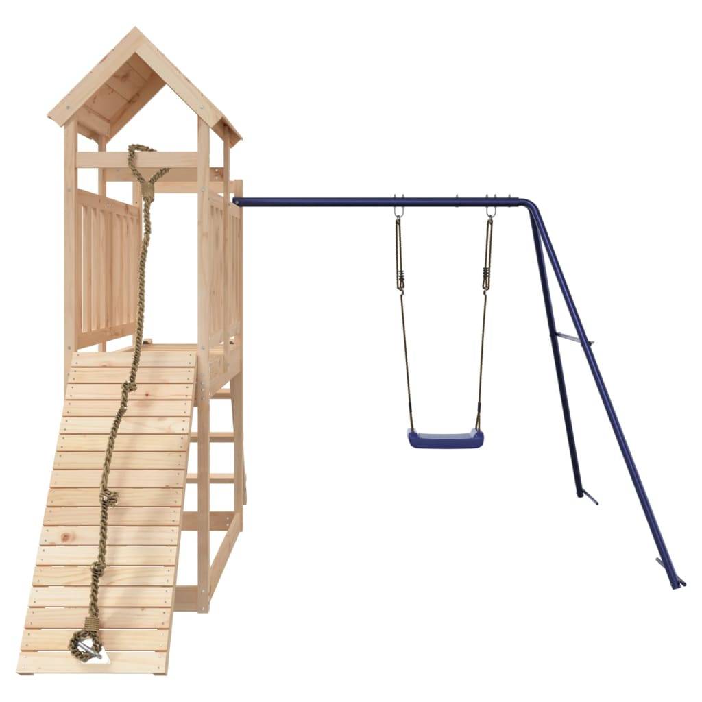 Helloshop26 - Aire de jeux d'extérieur balançoires toboggan portiques robuste jeux jardin 242 x 248 x 214 cm bois de pin massif - Imagen 3