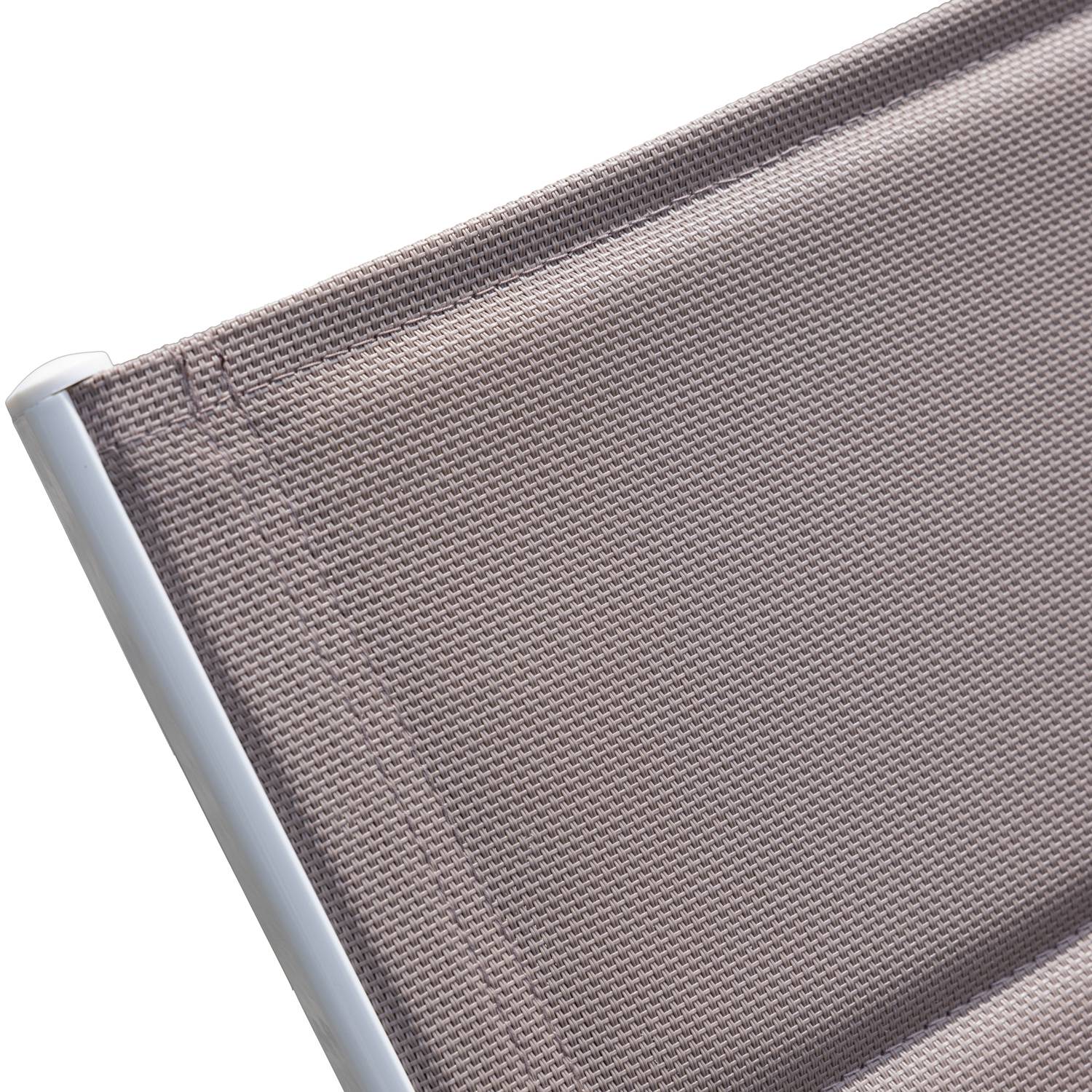 Bain de soleil BARBADOS en textilène taupe - aluminium blanc - HAPPY GARDEN - Imagen 5