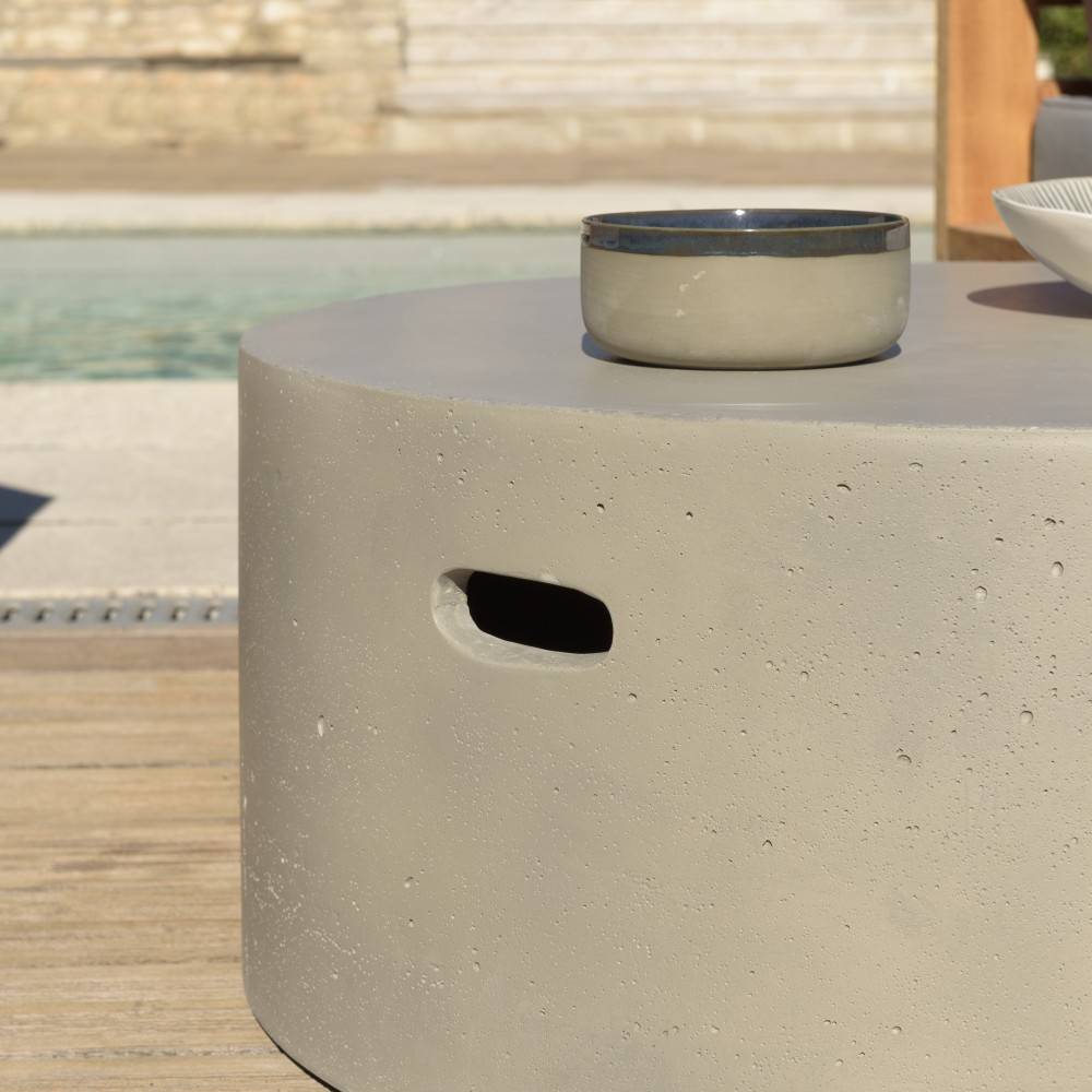 Macabane - HECTOR - Table basse ronde 79x79cm béton gris - Imagen 5
