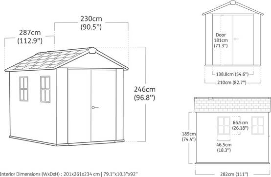 Keter - Abri de jardin Newton Plus 759 - 5,7 m² - Gris Aspect bois - KETER - Image 4