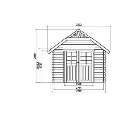Abri de jardin LIMERICK en bois 10 m², Toiture Shingle rouge, Plancher Non - Imagen 2