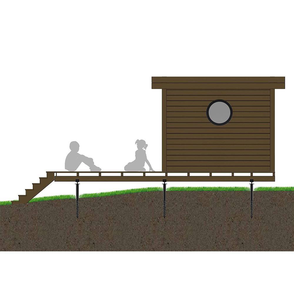 Decklinea - Vis de Fondation SPIRAL - Pour Terrasse Bois - Hauteur : 120cm - Equerre en L fournis - Fixation - Facile à Monter - Imagen 6