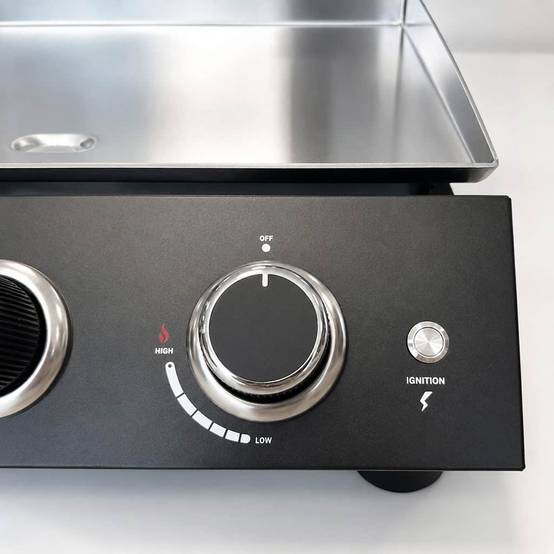 Plancha à gaz à poser Patton Vigor A300 avec 3 brûleurs et plaque de cuisson en acier inoxydable - Noir - Image 7