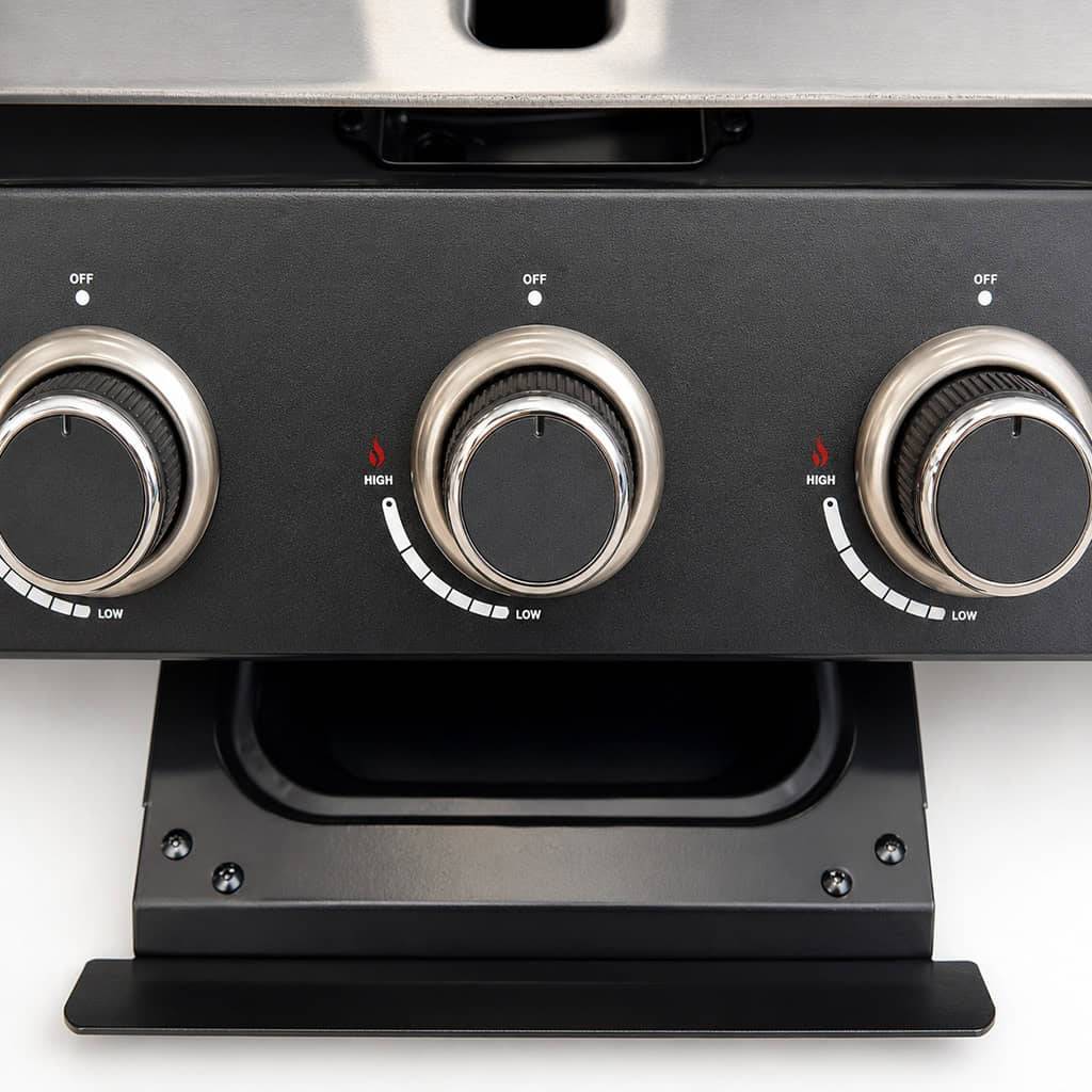 Plancha à gaz à poser Patton Vigor A300 avec 3 brûleurs et plaque de cuisson en acier inoxydable - Noir - Image 5
