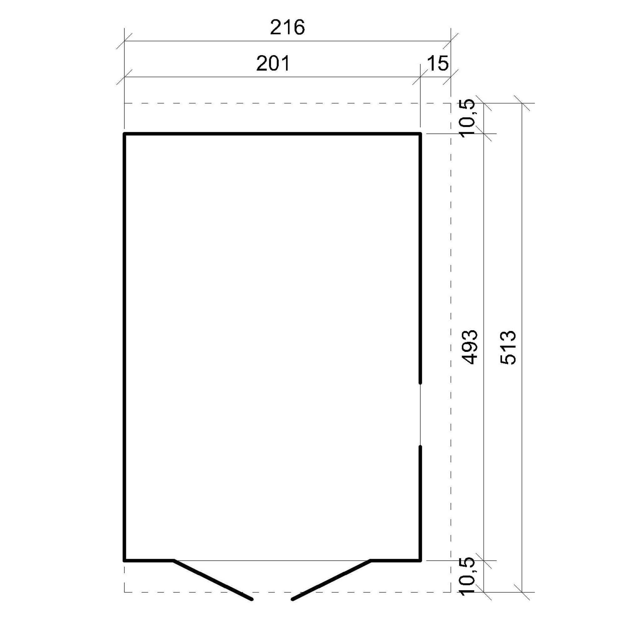 Timbela - Abri de Jardin en Bois Naturel H244x216x513 cm/10 m² sans paroi latérale - Stockage extérieur avec fenêtres - 17 mm d’épaisseur - Timbela M341 - Image 6