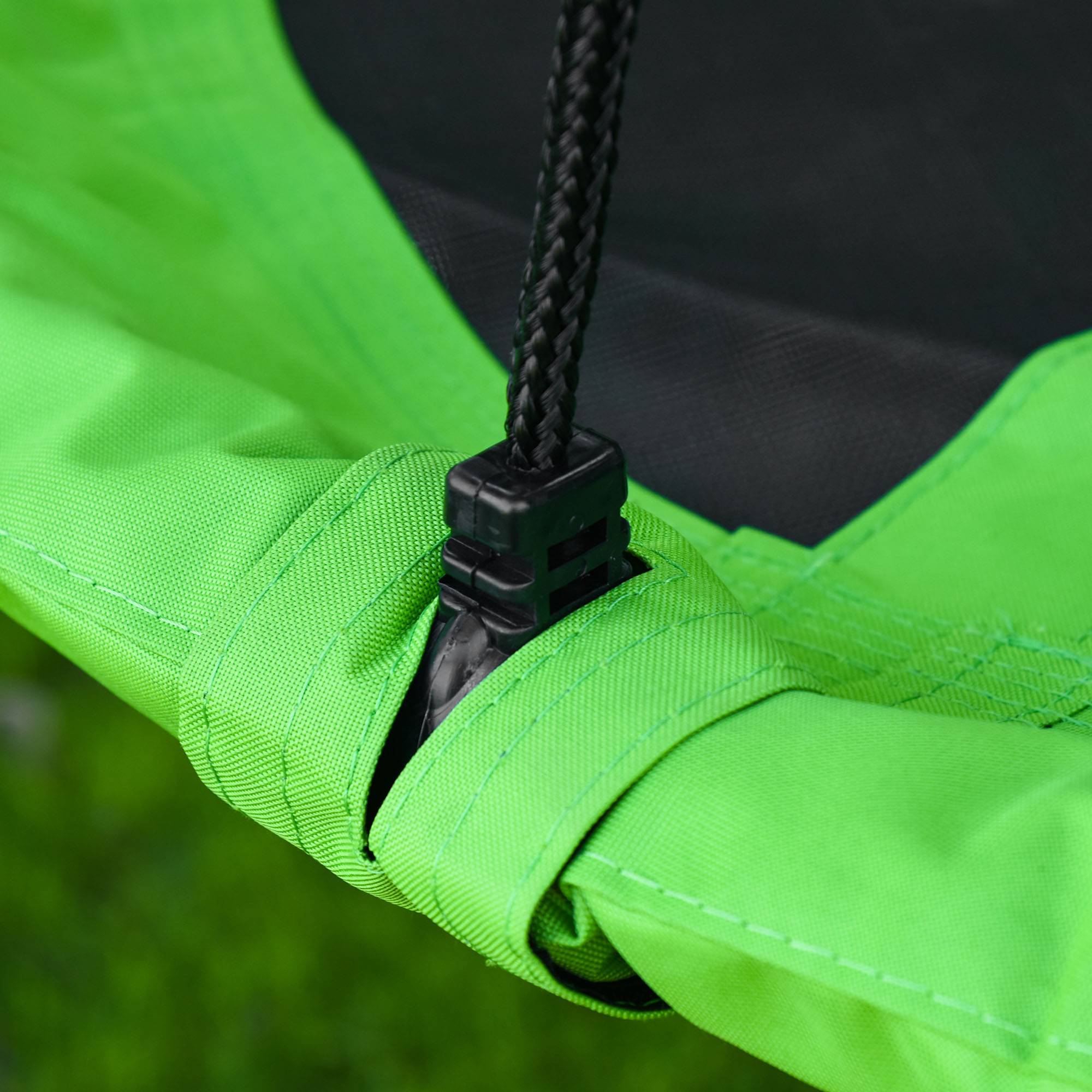 Outsunny - Balançoire nid d'oiseau ronde balançoire panier Ø 110 cm 4 anneaux inclus métal époxy Oxford haute densité vert - Outsunny - Imagen 8
