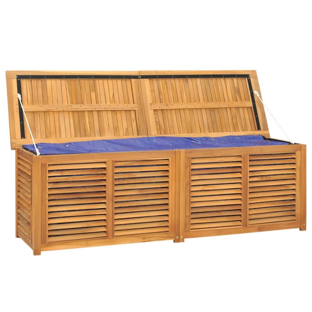 Helloshop26 - Boîte de rangement jardin et sac 175 x 50 x 53 cm bois massif teck - Imagen 1
