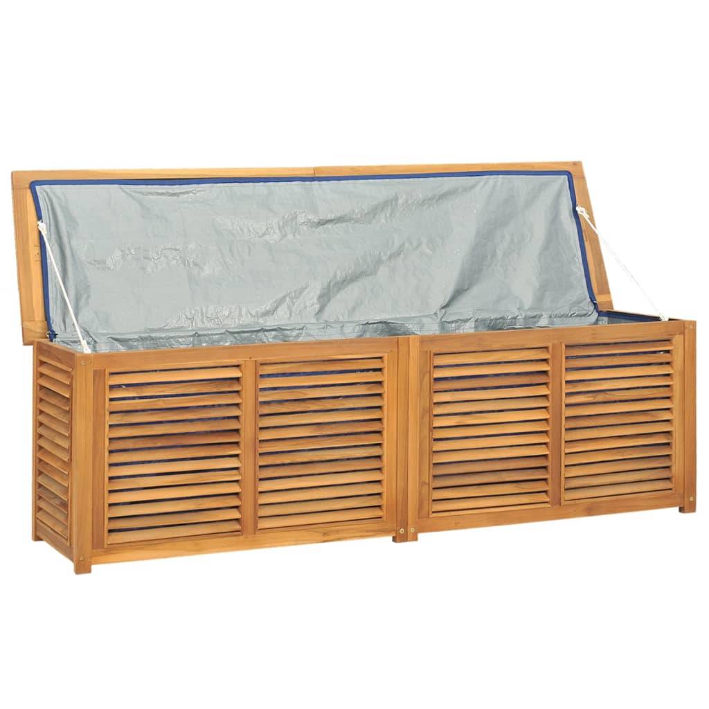 Helloshop26 - Boîte de rangement jardin et sac 175 x 50 x 53 cm bois massif teck - Imagen 3