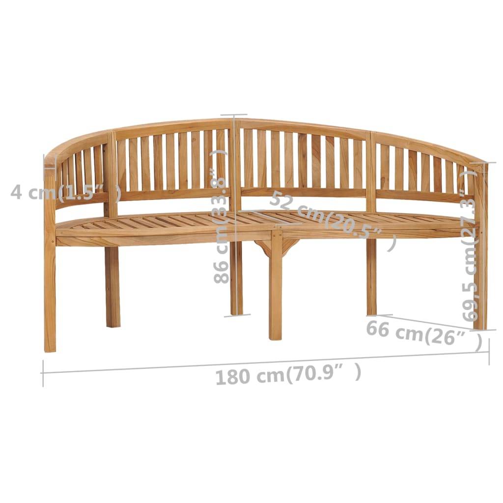 Maison Chic - Banc de jardin - Banc d'extérieur - Banquette en forme de banane 180 cm bois de teck solide - Imagen 7