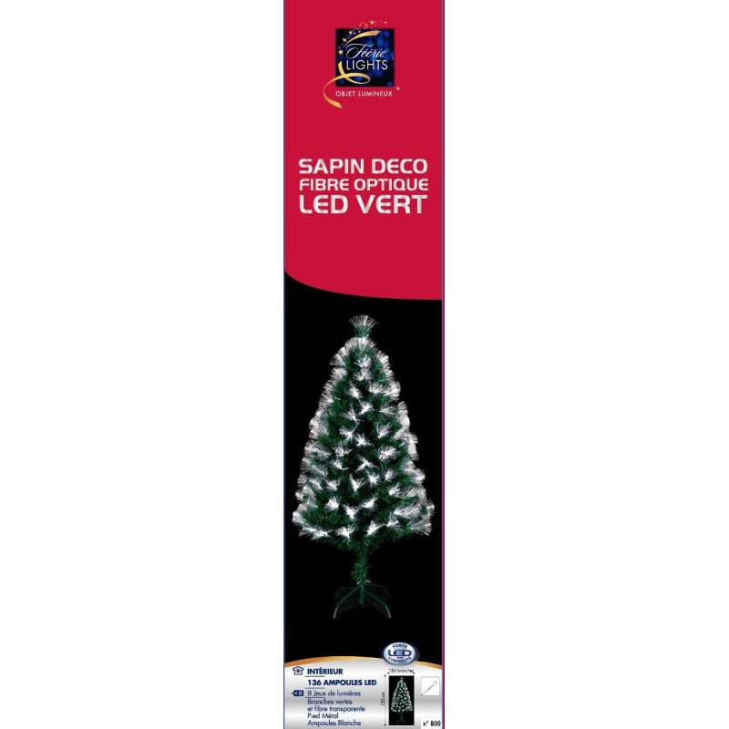 Sapin de Noël 120 cm vert lumineux LED blanc - Image 2