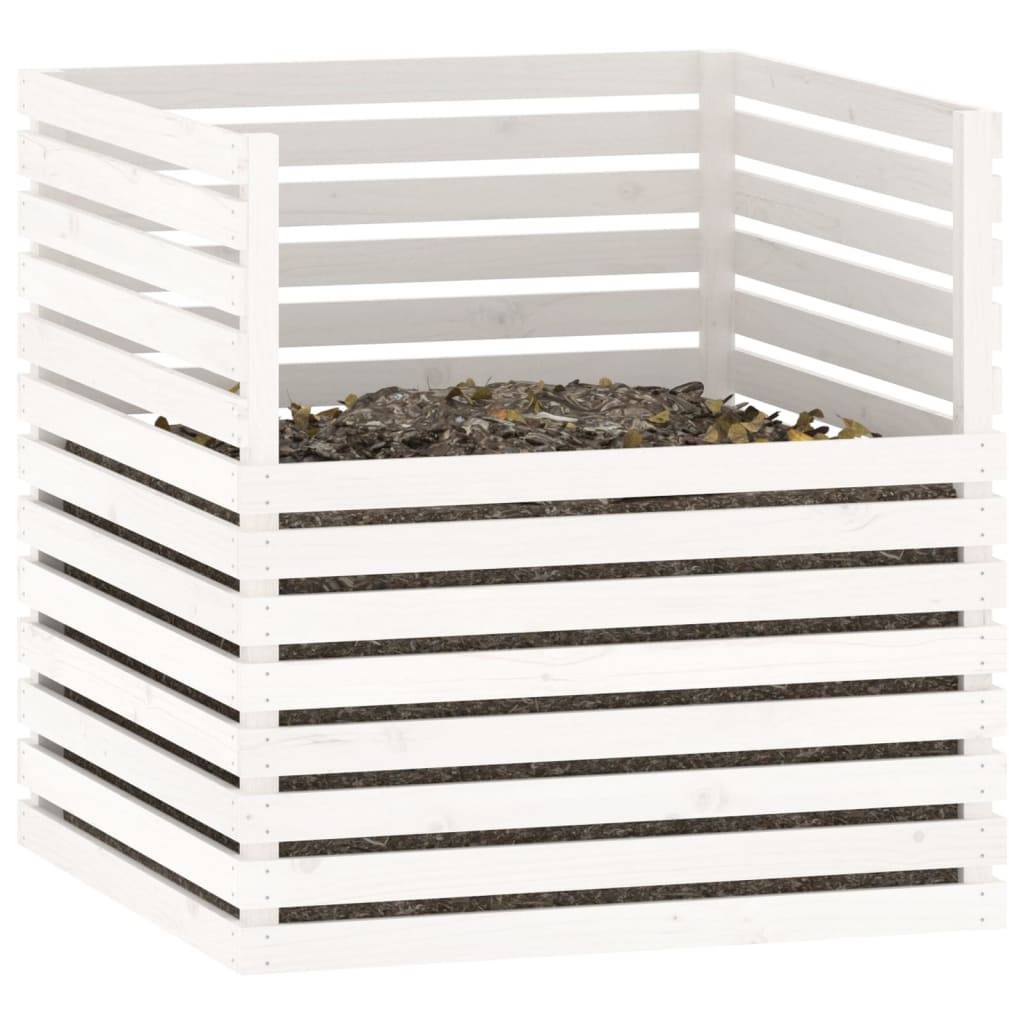 Vidaxl - Composteur Blanc 100x100x102 cm Bois massif de pin vidaXL 822193 - Image 5