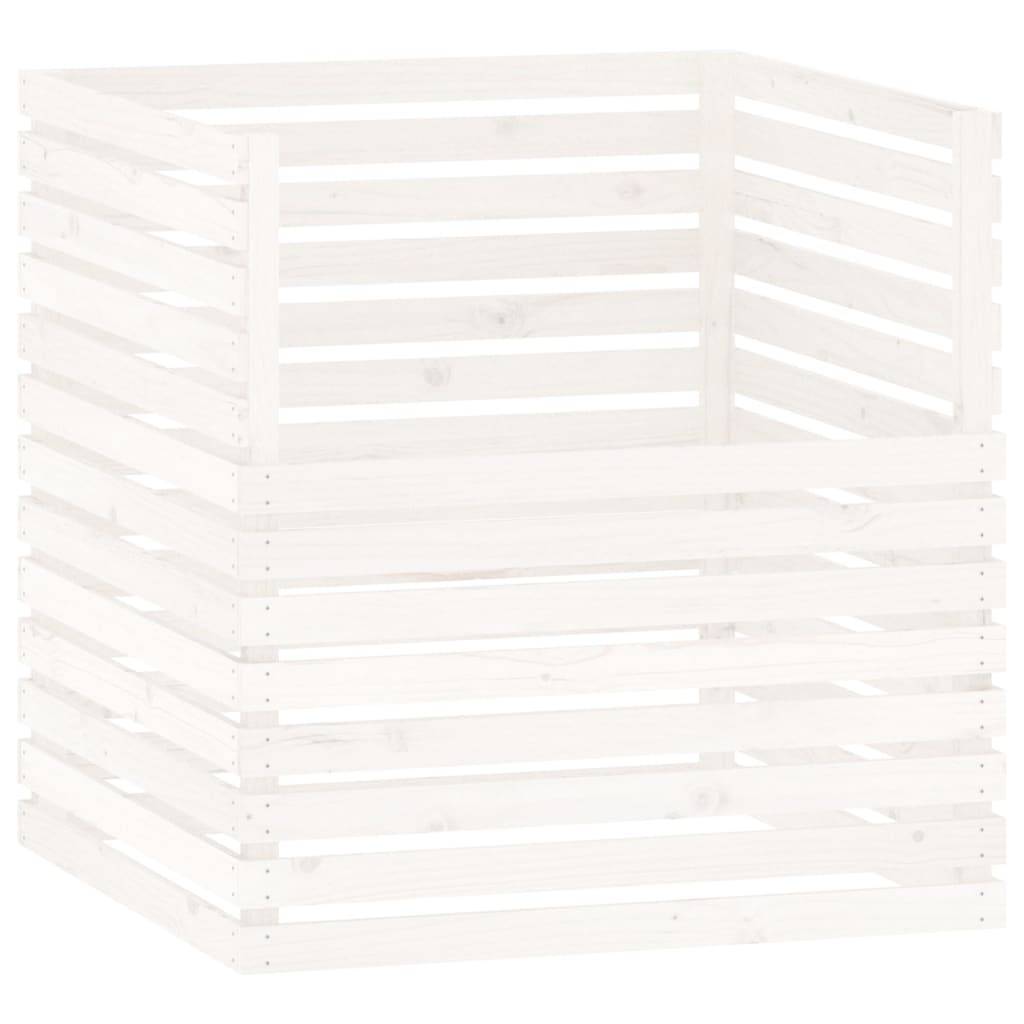 Vidaxl - Composteur Blanc 100x100x102 cm Bois massif de pin vidaXL 822193 - Image 2