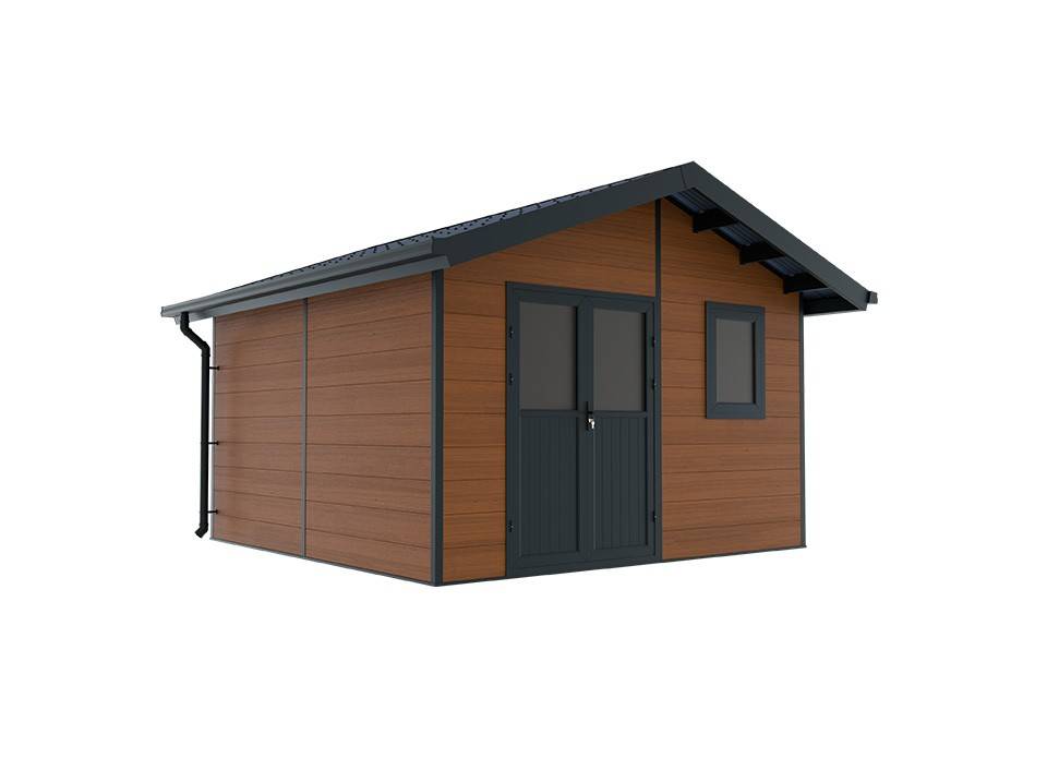 Abri de Jardin Composite ISORA - 15m2 Brun - Cabane Atelier / Abri Velo - Imagen 2