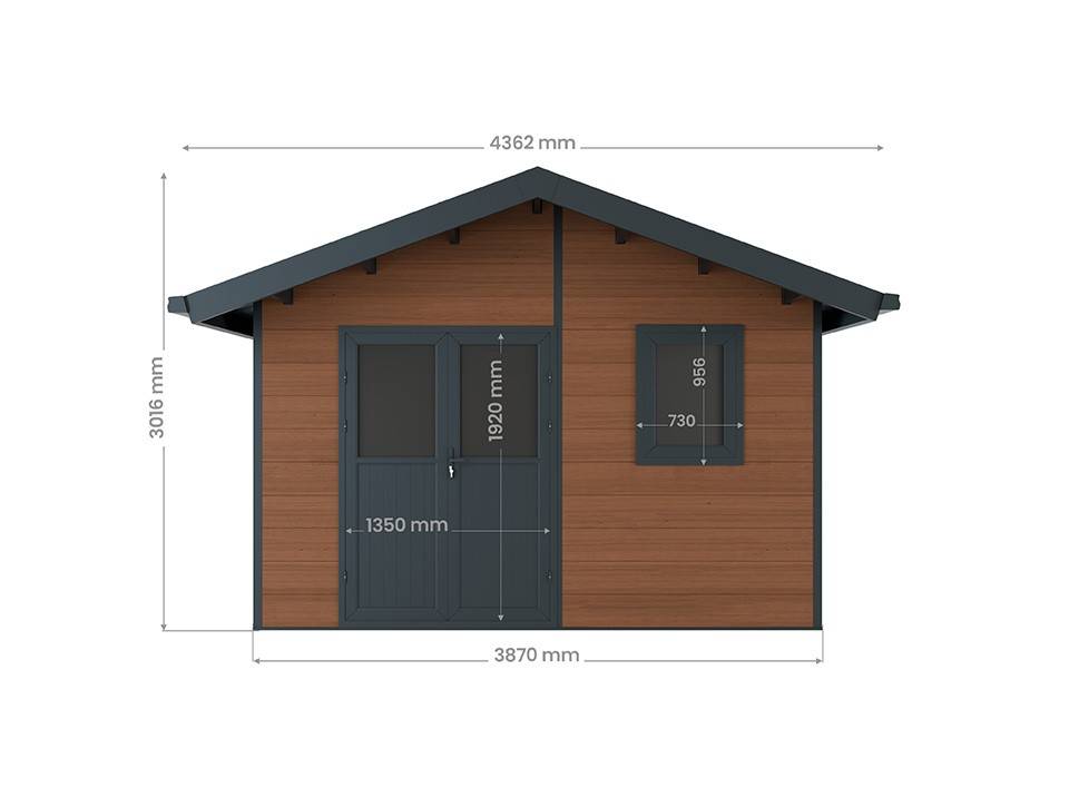Abri de Jardin Composite ISORA - 15m2 Brun - Cabane Atelier / Abri Velo - Imagen 3