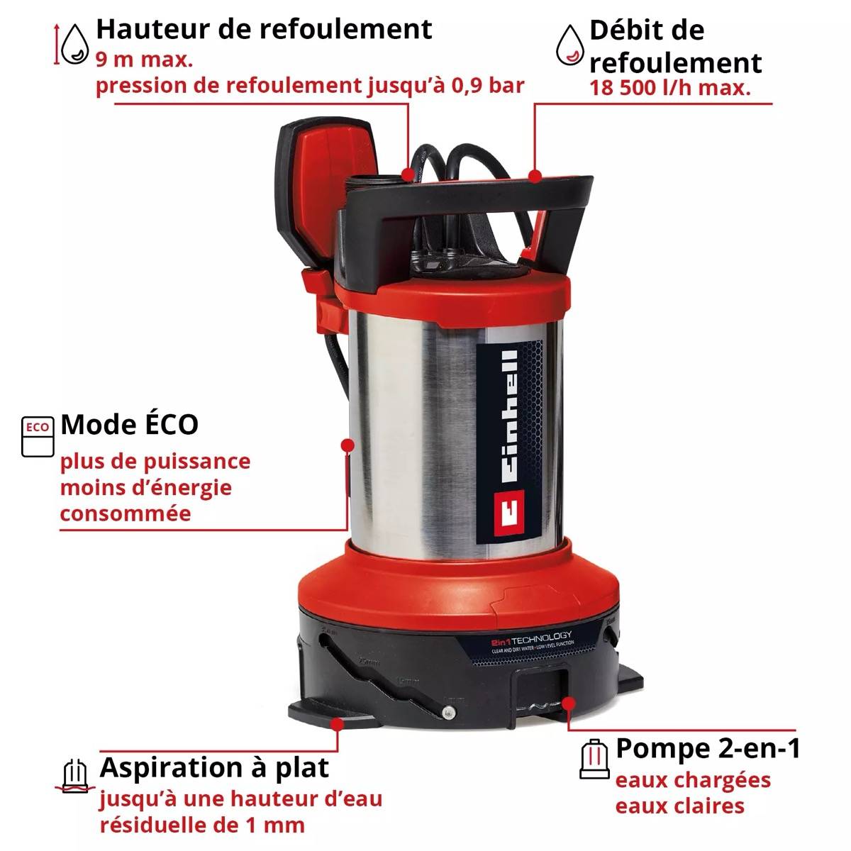 Einhell - Pompe eaux chargées GE-DP 7535 N LL ECO Kit anti-innondation Einhell - Image 2