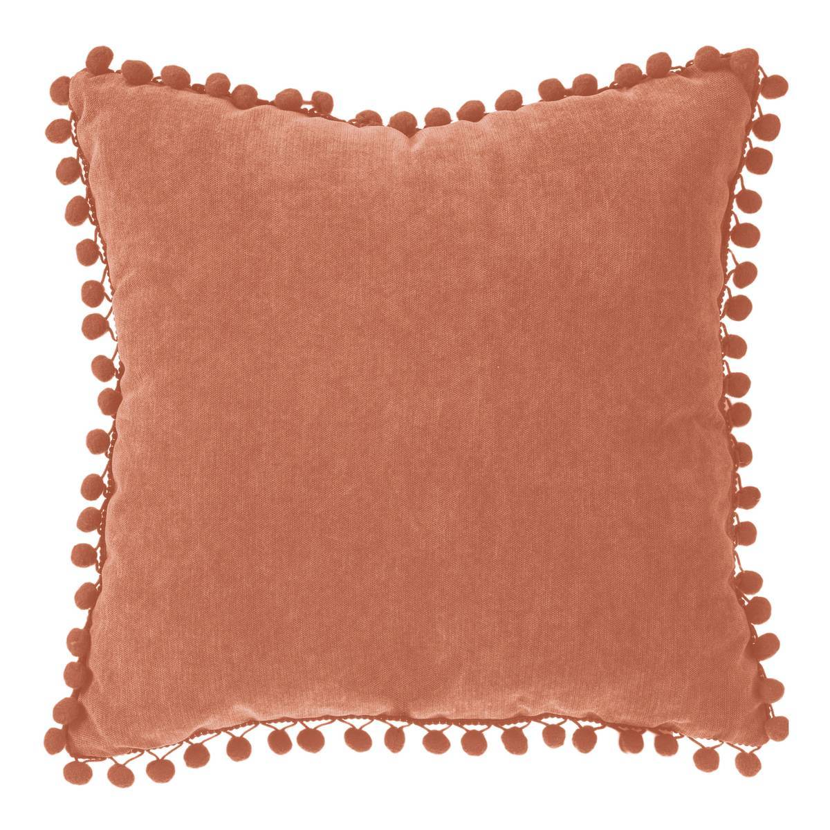 Atmosphera - Coussin pompons rose terracotta 40x40cm - Atmosphera Créateur d'intérieur - Imagen 2
